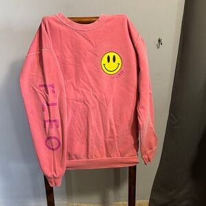 Fleo Pink Sweatshirt with Smiley Face